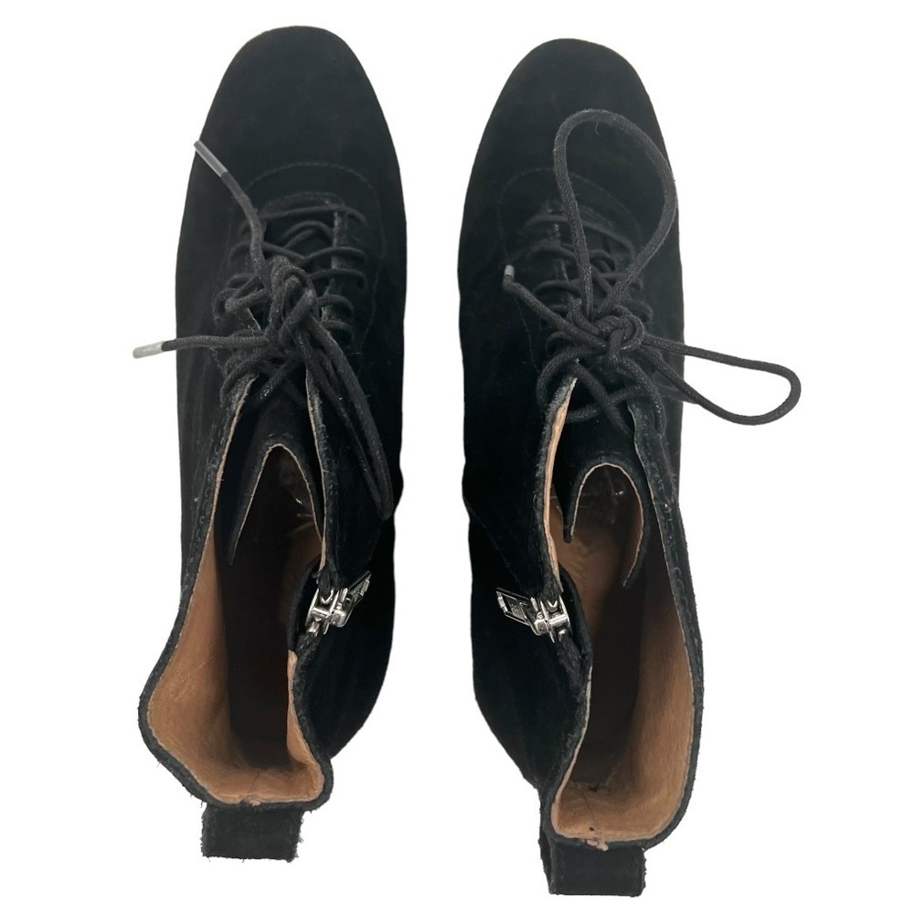 Madewell Emilia Black Suede Lace Up Block Heeled Casual Booties Women’s 8.5 - Picture 8 of 13